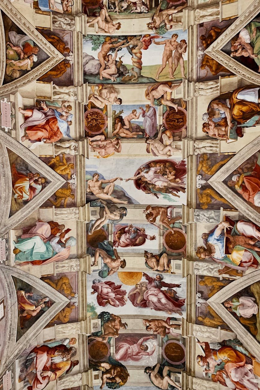 sistine chapel ceiling frescoes in vatican city
